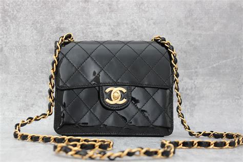 patent leather chanel mini|chanel patent leather tote bag.